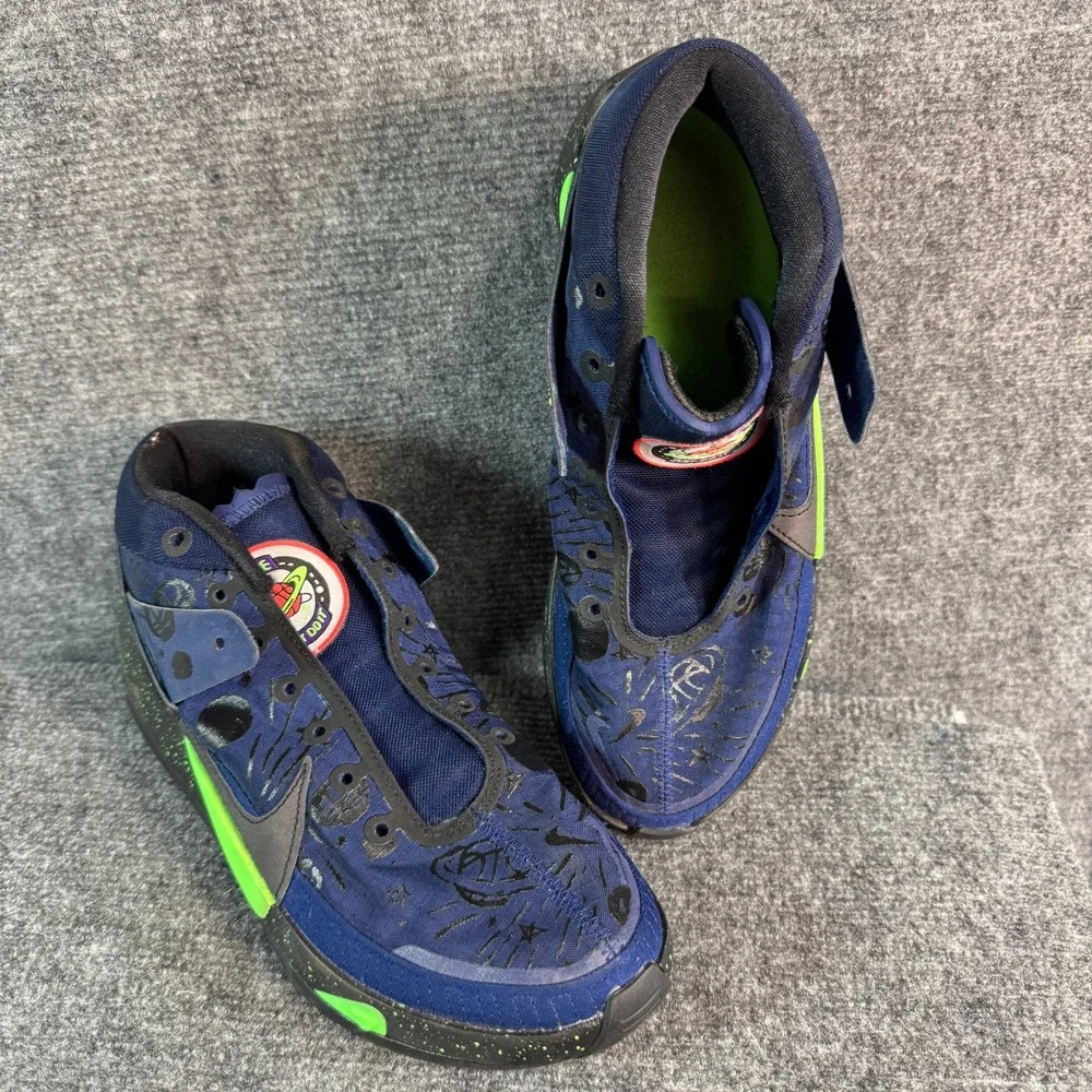 Nike KD 13 Planet of Hoops Navy Blue Neon Green CI9948-400 Mens Basketball 7.5